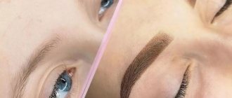 Photos of eyebrow tattoo before and after