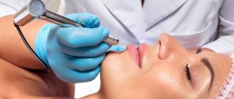 Permanent lip makeup procedure is carried out
