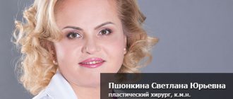 Pshonkina Svetlana Yurievna, plastic surgeon