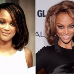 Super model Tyra Banks in her youth and now